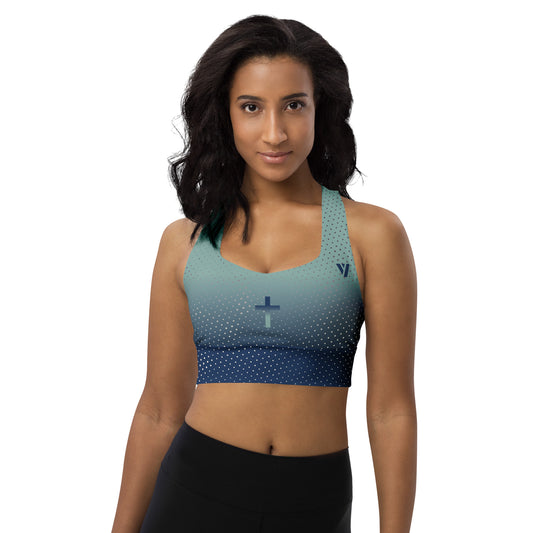 Navy Blue Longline sports bra