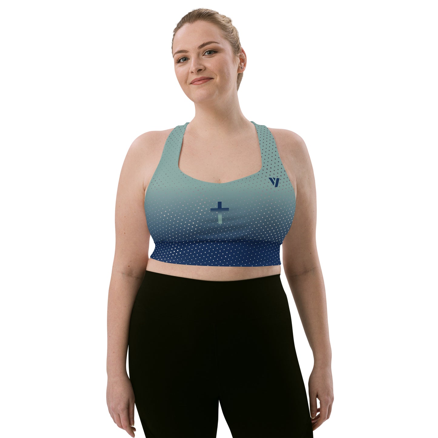 Navy Blue Longline sports bra