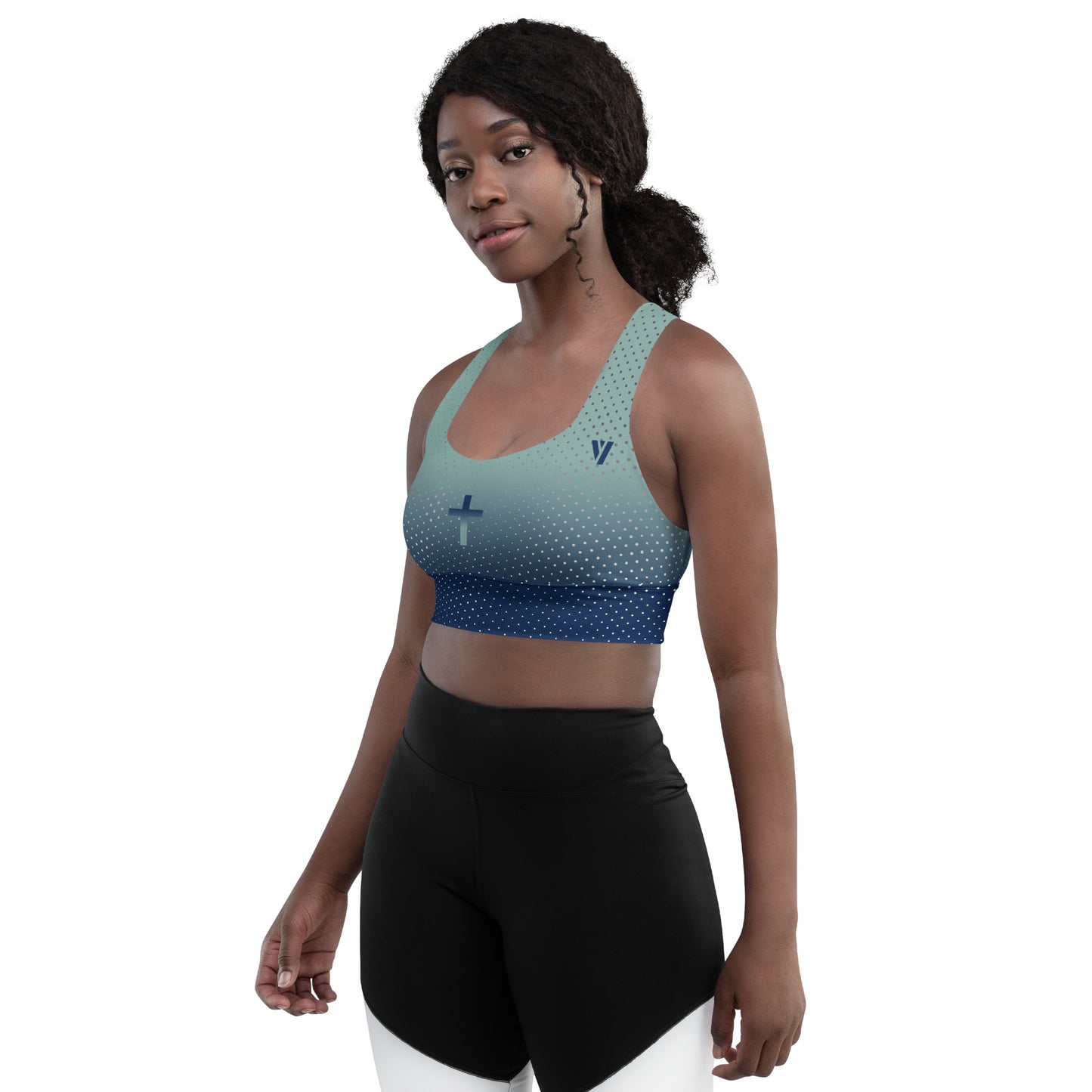 Navy Blue Longline sports bra