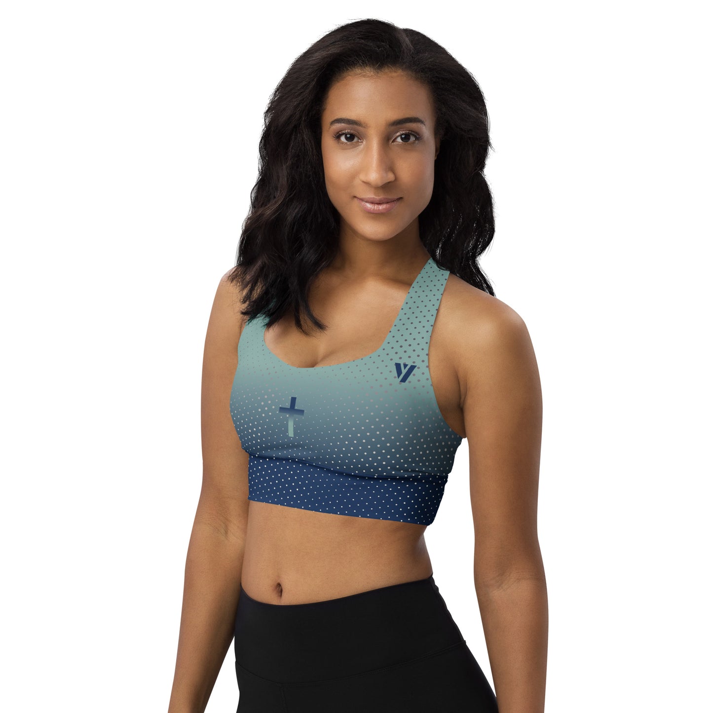 Navy Blue Longline sports bra