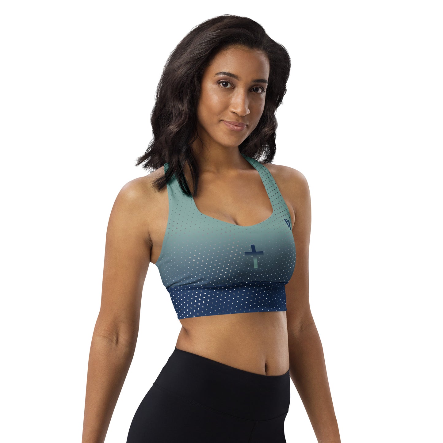 Navy Blue Longline sports bra