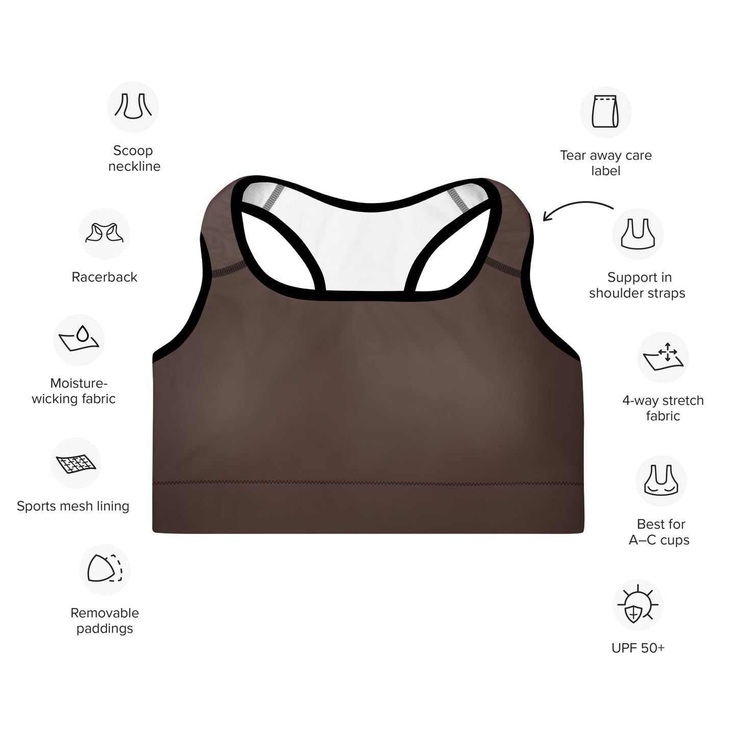 Vessel Gear Sports Bra Brown