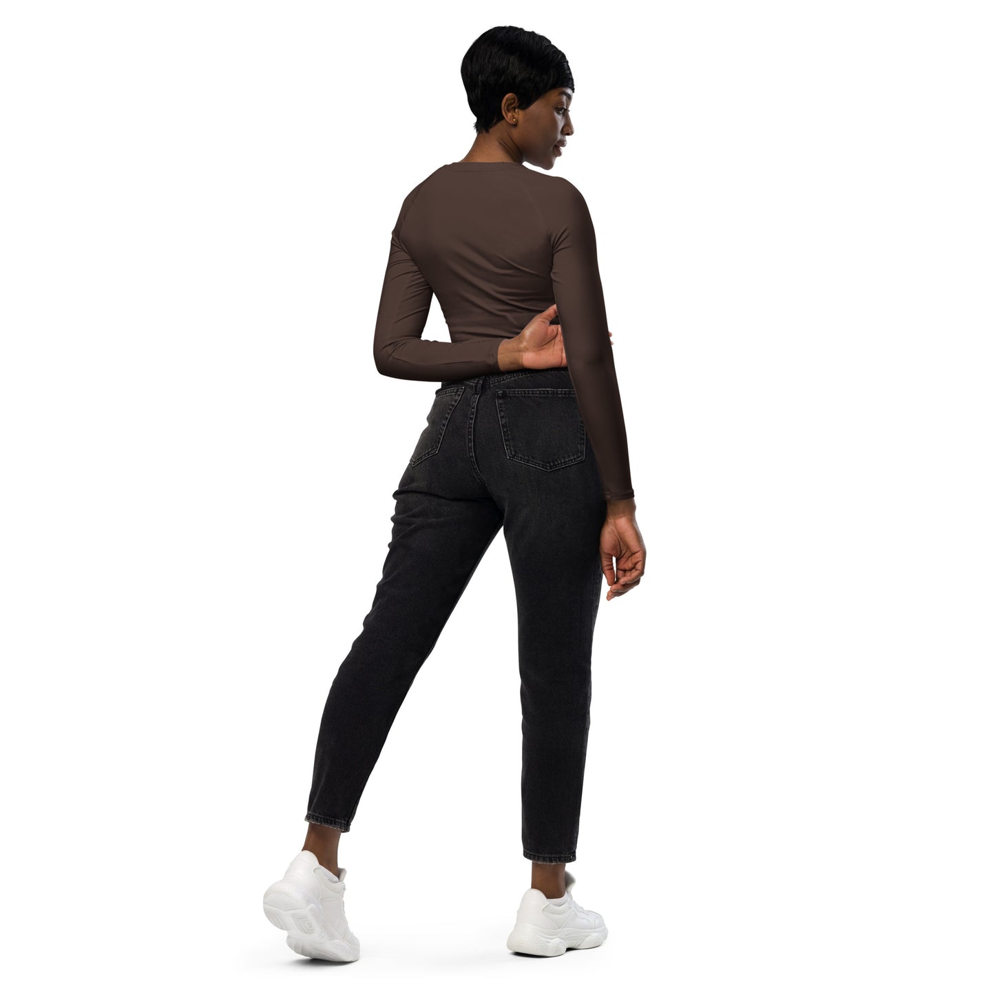 Vessel Gear Long Sleeve Crop Top Brown